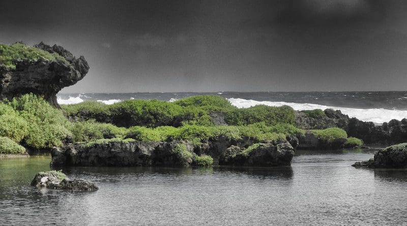 Guam Sea Ocean Water Rocks Rocky Sky Clouds