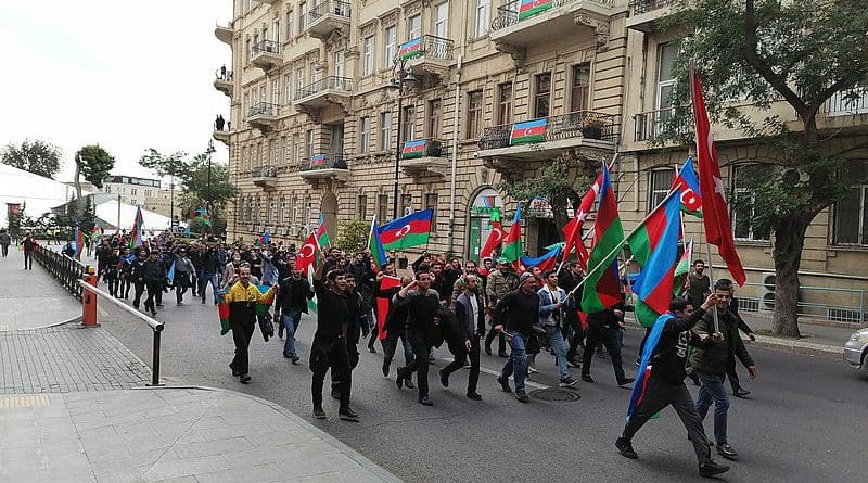 Celebrations in Baku, Azerbaijan after the peace treaty. Photo Credit: Toghrul Rahimli, Wikipedia Commons