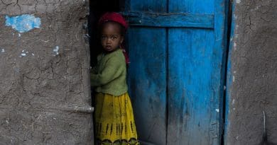 A girl stands outside her home in the Tigray Region, Ethiopia. Credit: UNICEF/Tanya Bindra