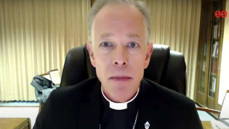 Archbishop Alexander Sample of Portland speaks during the USCCB Fall Assembly 2020. Credit: USCCB.