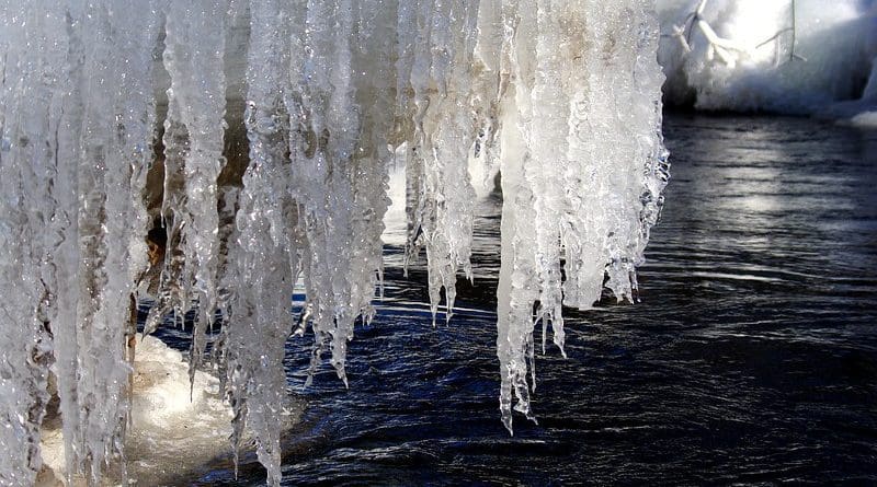 River Creek Icicles Snow Winter Spring Drops Frost Coldly Snow