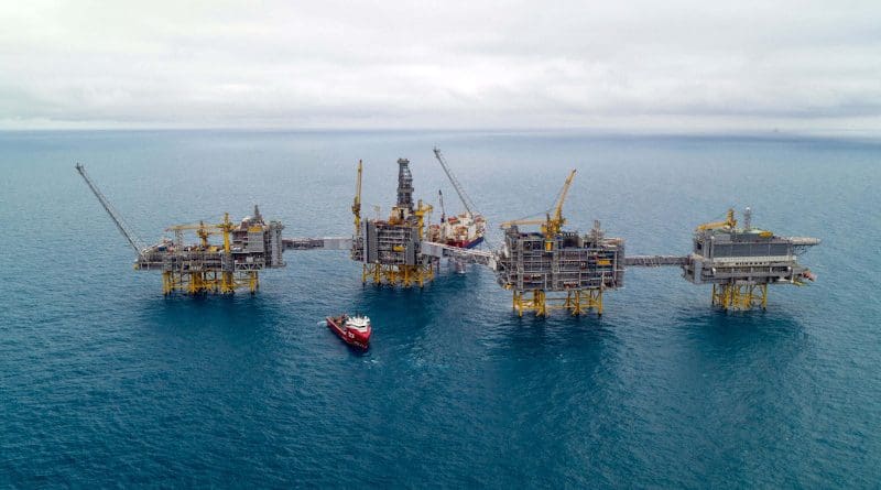 Johan Sverdrup Phase 1 oil field in North Sea. Photo Credit: Lundin Energy