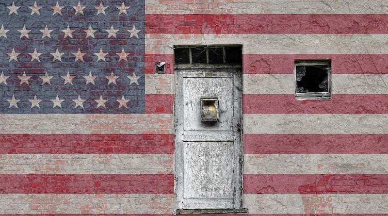 usa united states American Flag Door Vintage Bricks Wall