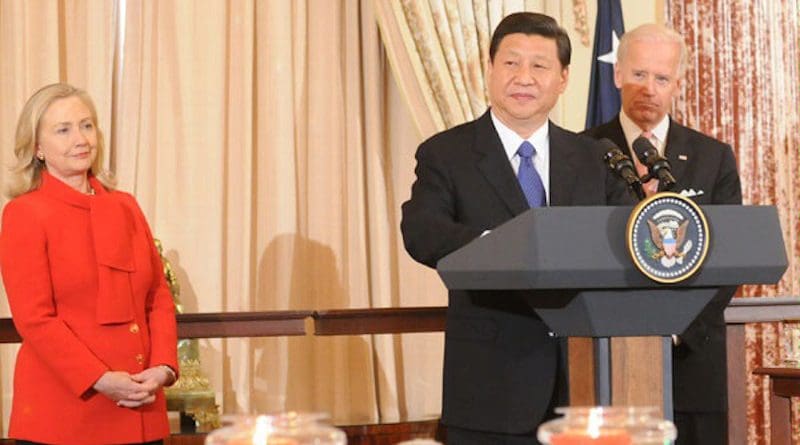 Secretary Hillary Clinton and Vice President Je Biden hosted a lunch in honor of Vice President of the People's Republic of China, His Excellency Xi Jinping, at the Department of State. Photo Credit: Mark Stewart, State Department