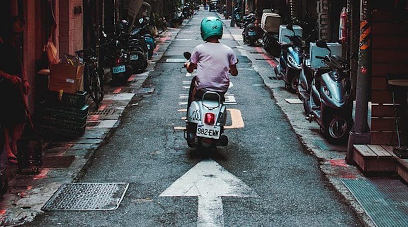 Alley Motorcycle Taipei Taiwan Scooter Street