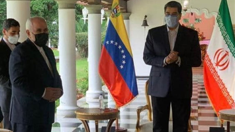 Iranian FM Zarif meets Venezuelan President Maduro in Caracas. Photo Credit: Tasnim News Agency
