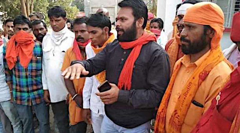Hindu activists campaign in villages of Jhabua district in India's Madhya Pradesh state on Nov. 3, asking people to support their demand to deny social benefits to tribal people who convert to Christianity. (Photo supplied)