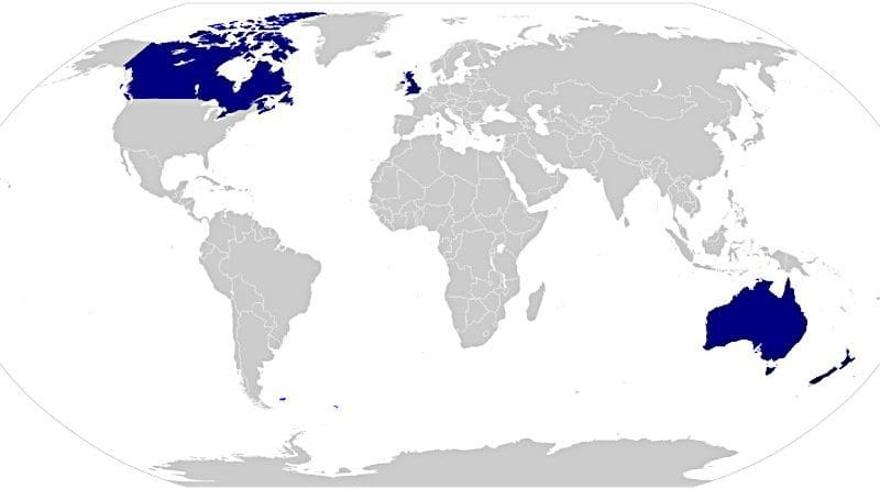 A map highlighting the proposed CANZUK countries and dependencies. Credit: Wikipedia Commons