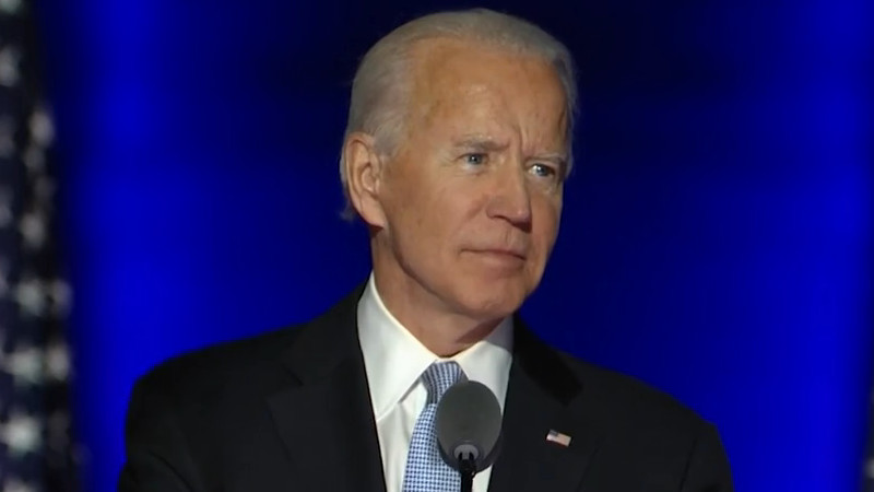 Former U.S. Vice President and President-elect Joe Biden addresses the nation. Photo Credit: Screenshot