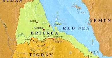 Location of Eritrea and Tigray region in northern Ethiopia
