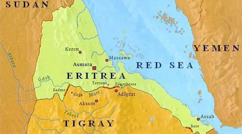Location of Eritrea and Tigray region in northern Ethiopia