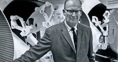 British science-fiction author Arthur C. Clarke in 1965. Photo Credit: ITU Pictures, Wikipedia Commons