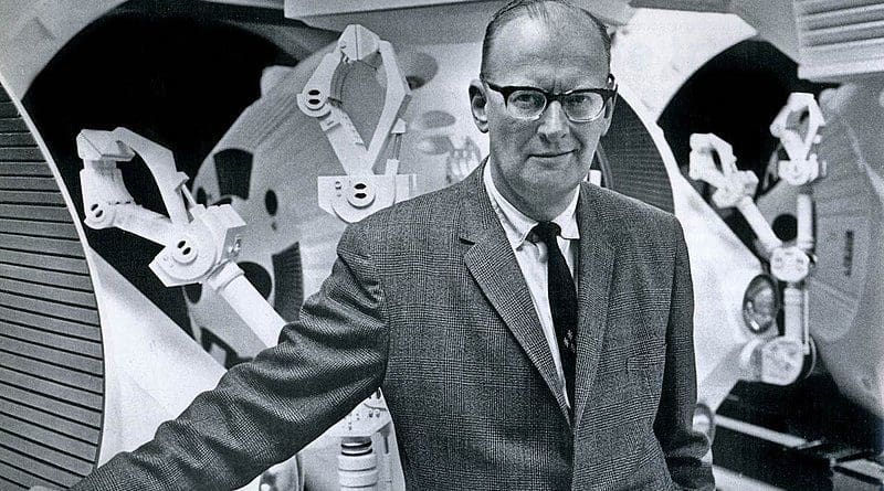 British science-fiction author Arthur C. Clarke in 1965. Photo Credit: ITU Pictures, Wikipedia Commons