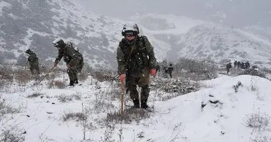 Russian peacekeepers search for unexploded ordinance in Nagorno-Karabakh (Russian military handout)