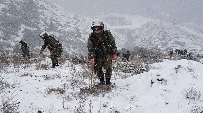 Russian peacekeepers search for unexploded ordinance in Nagorno-Karabakh (Russian military handout)