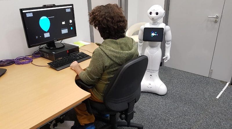 A SoftBank Robotics Pepper robot was used in the two robot conditions. Pepper, 1.21-meter-tall with 25 degrees of freedom, is a medium-sized humanoid robot designed primarily for Human-Robot Interaction (HRI). CREDIT University of Southampton