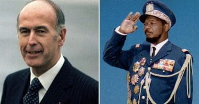 Late French President Valéry Giscard d'Estaing and 'Emperor' Bokassa of the Central African Republic.