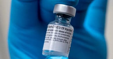 Vial of the Pfizer-BioNTech COVID-19 vaccine. DoD photo by Lisa Ferdinando