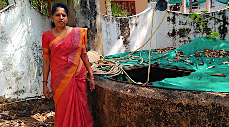 Smt. Deepa Jose Thekkedam who helped with the upkeep of the well. Photo Credit: Jose Jacob