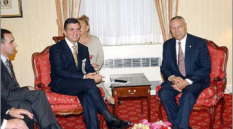 Svetozar Marović and Collin Powell, United States Secretary of State in 2003. State Department Photo by Michael Gross
