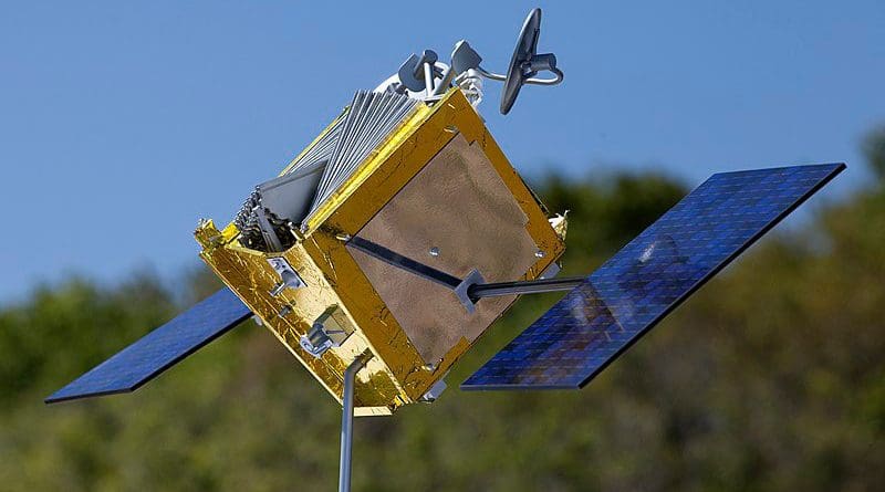 Model of a OneWeb satellite. Photo Credit: NASA/Kim Shiflett
