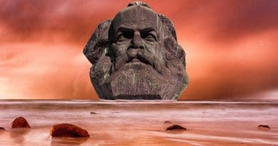 Karl Marx Sea Fantasy Composing Beach Landscape