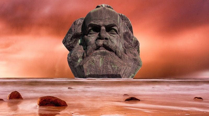 Karl Marx Sea Fantasy Composing Beach Landscape