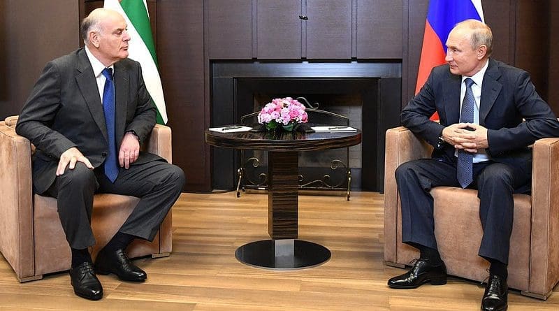 Russia's President Vladimir Putin with President of Abkhazia Aslan Bzhania. Photo Credit: Kremlin.ru