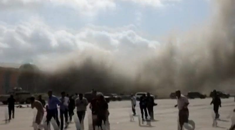 Terrorist attack on Aden Airport in Yemen. Photo Credit: Arab News video screenshot
