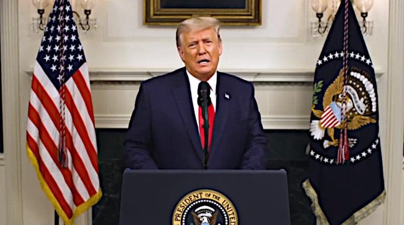 US President Donald Trump gives a national address at the White House, Washington, DC, December 2, 2020. © Facebook / Donald J. Trump