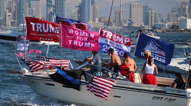 Boat Parade Flags Lake Ocean Trump
