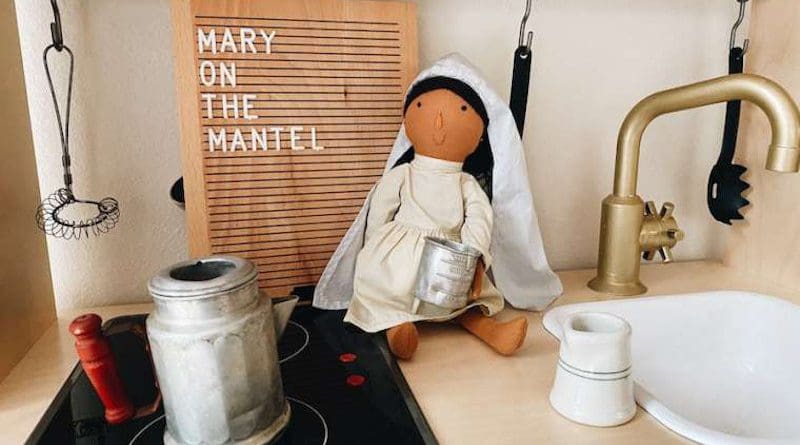 Mary on the Mantel. Credit: Be a Heart.