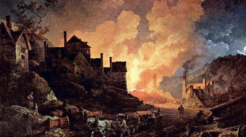 Madeley Wood Furnaces, painted by Philip James de Loutherbourg. Credit: Wikipedia Commons