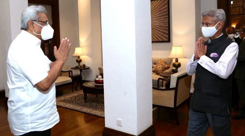 Sri Lanka's President Gotabaya Rajapaksa with India’s Foreign Minister S Jaishankar. Photo Credit: Facebook/Gotabaya Rajapaksa