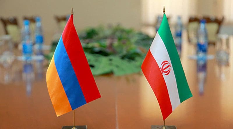 Flags of Armenia and Iran. Photo Credit: Mehr News Agency