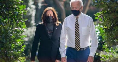 US President Joe Biden and Vice President Kamala Harris walk in White House grounds. Photo Credit: White House