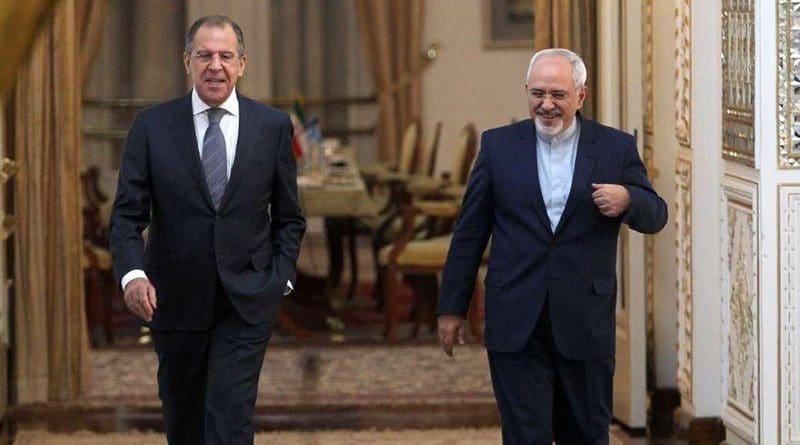 Iranian Foreign Minister Mohammad Javad Zarif and his Russian counterpart Sergey Lavrov at a meeting in Moscow. Photo Credit: Tasnim News Agency