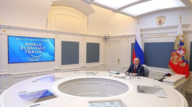 Russia's President Vladimir Putin during the session of Davos Agenda 2021 online forum organised by the World Economic Forum. Photo Credit: Kremlin.ru