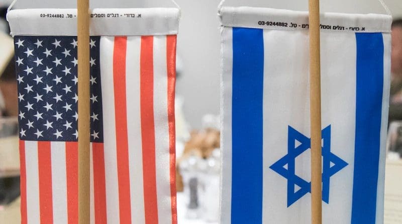 The U.S. and Israeli flags sit on a conference table in Tel Aviv. Photo Credit: Navy Petty Officer 2nd Class Dominique A. Pineiro, DOD