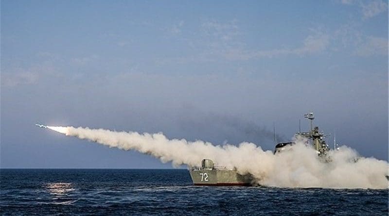 File photo of an Iranian warship firing a missile during military drill. Photo Credit: Tasnim News Agency