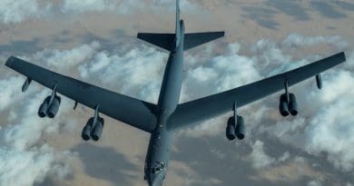 US Air Force B-52 Stratofortress after refuelling during a mission over the Middle East on Sunday. Photo Credit: U.S. Air Force photo by Senior Airman Aaron Larue Guerrisky