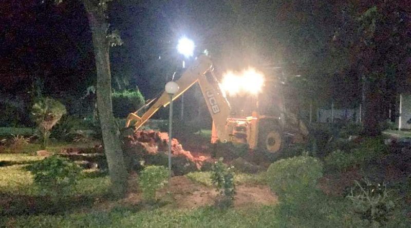 The removal of the Mullivaikkal War Memorial at Jaffna University in Sri Lanka. Photo Credit: Social Media