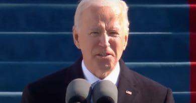 Inaugural Address by President Joseph R. Biden. Photo Credit: White House video screenshot