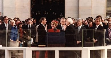 President Ronald Reagan being sworn in on Inaugural Day 1981. Photo Credit: Wikimedia Commons
