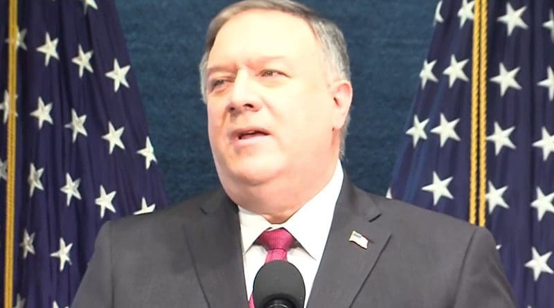 Michael R. Pompeo, US Secretary of State. Photo Credit: Screenshot State Department video
