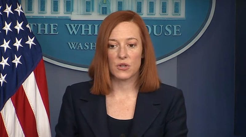 White House press secretary Jen Psaki. Photo Credit: White House video screenshot