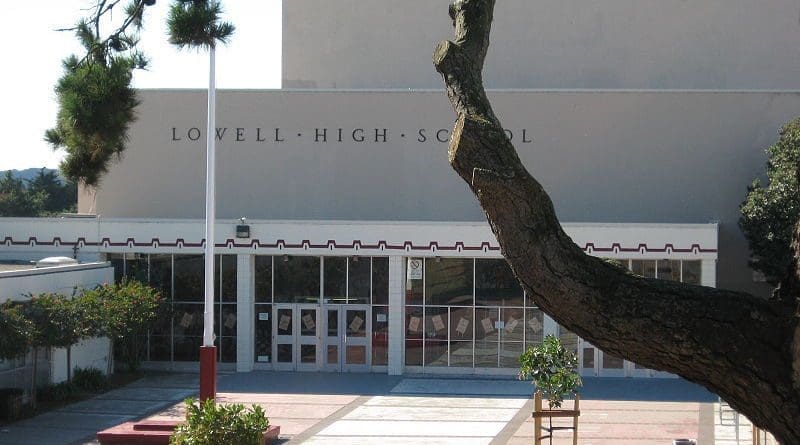 Lowell High School's Main Entrance. Photo Credit: Goodshoped35110s, Wikipedia Commons