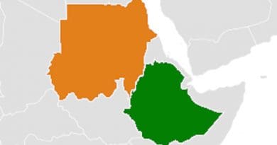 Locations of Ethiopia (green) and Sudan (orange). Credit: Wikipedia Commons