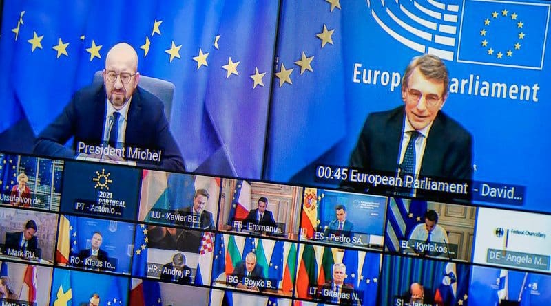 President of the European Parliament David Sassoli (right) during the summit. Photo Credit: European Parliament