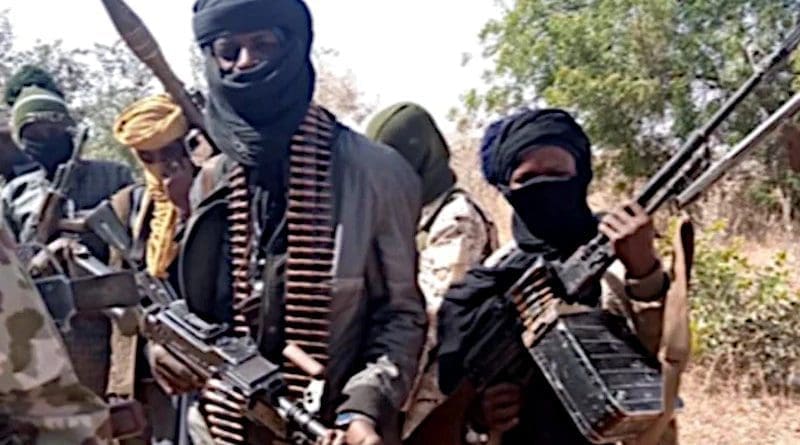 Members of a "bandit" gang pose with weapons at their forest hideout in northwestern Zamfara state, Nigeria. Photo Credit: VOA